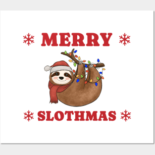 Merry Slothmas Christmas Lights Posters and Art